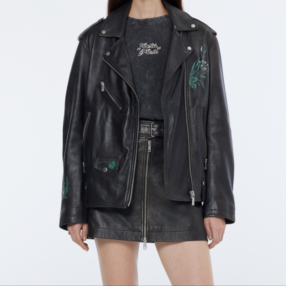 OVERSIZED Graphic Leather Jacket